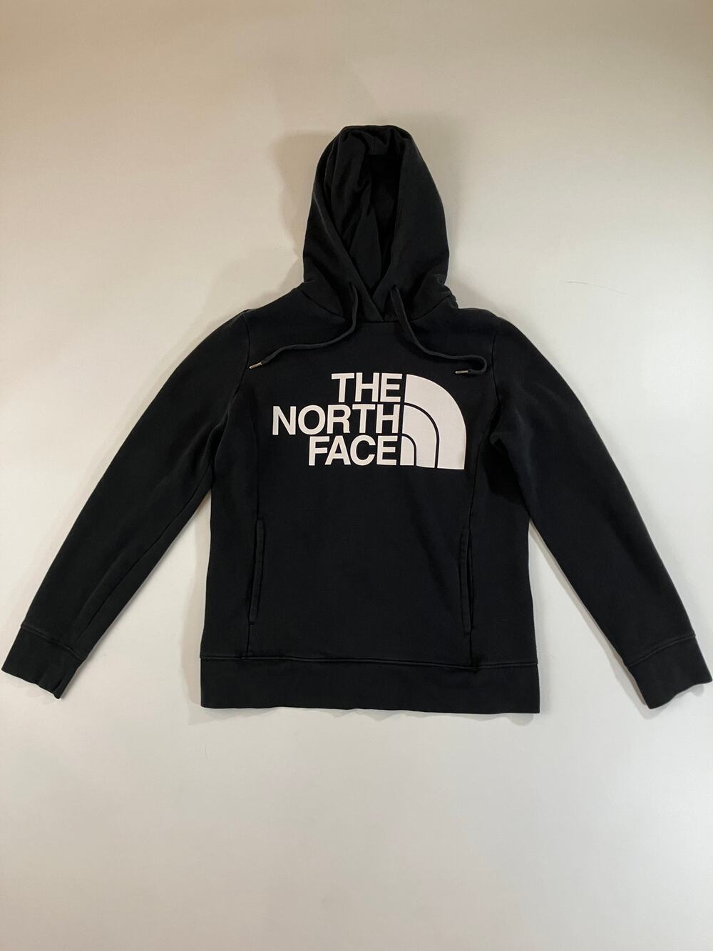 The North Face Women's M Black Logo Pullover Hoodie White Half Dome SP19 3T17